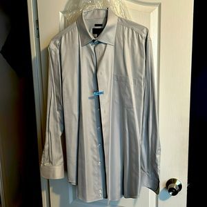 Joseph Banks herringbone off white tradition cotton dress shirt